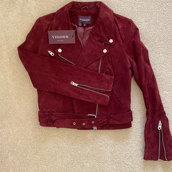 Vigoss Burgundy Suede Jacket - Picture 2 of 4